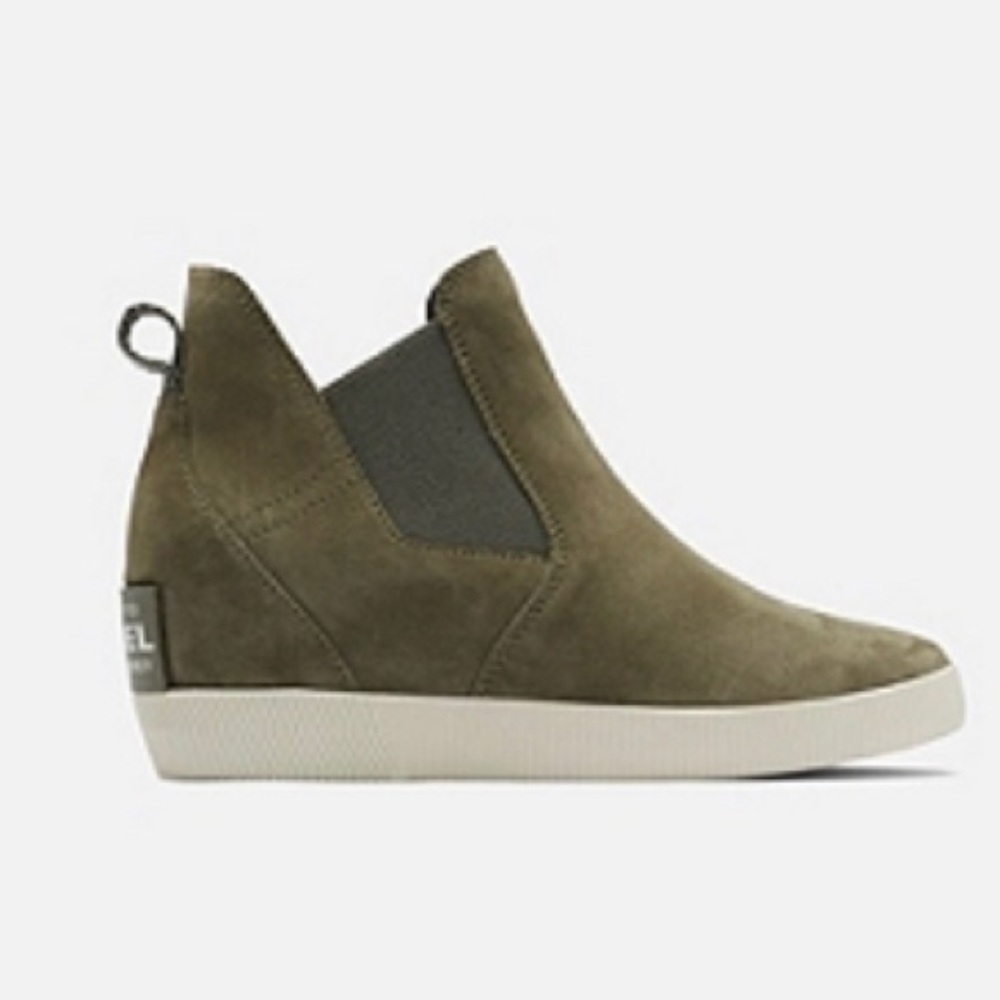 Sorel Slip On Suede Wedge Booties